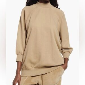 Fear of God Essentials Mock Neck French Terry Pullover Small Tan
